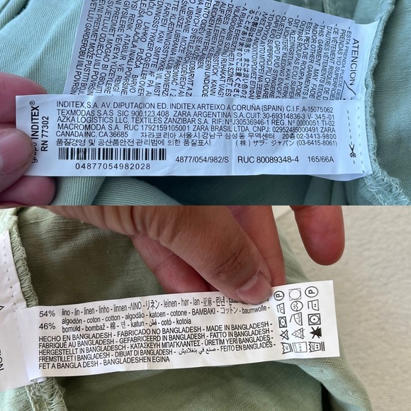 NWT ZARA Tokyo Trouser Linen Blend High Waist S - Picture 10 of 11